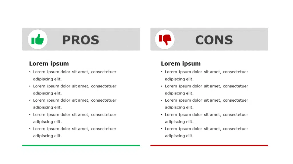 Steps to make a pros and cons slide