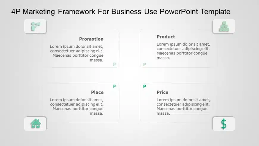 4P Marketing Framework for business use -12d PowerPoint Template