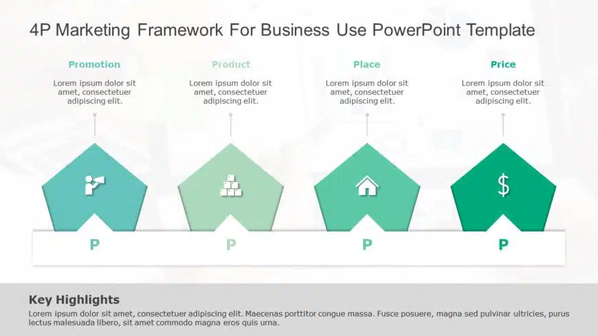 4P Marketing Framework for business use -16d PowerPoint Template