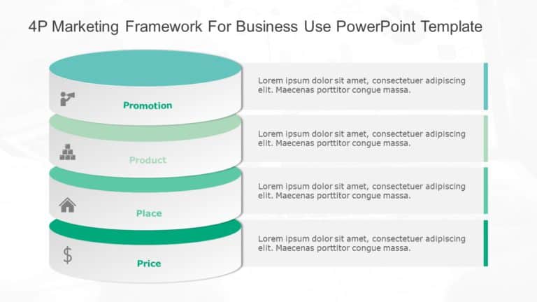 4P Marketing Framework for business use -1d PowerPoint Template & Google Slides Theme