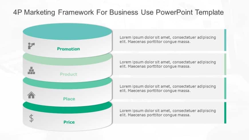 4P Marketing Framework for business use -1d PowerPoint Template