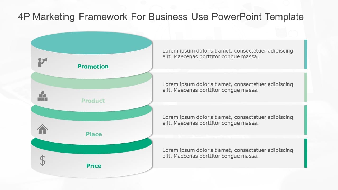 4P Marketing Framework for business use -1d PowerPoint Template & Google Slides Theme