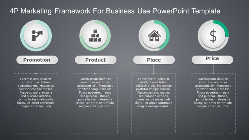 4P Marketing Framework for business use -3d PowerPoint Template
