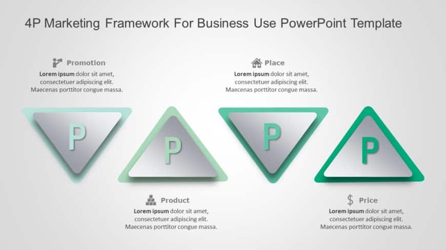 4P Marketing Framework for business use -4d PowerPoint Template