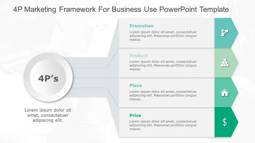4P Marketing Framework for business use -7d PowerPoint Template