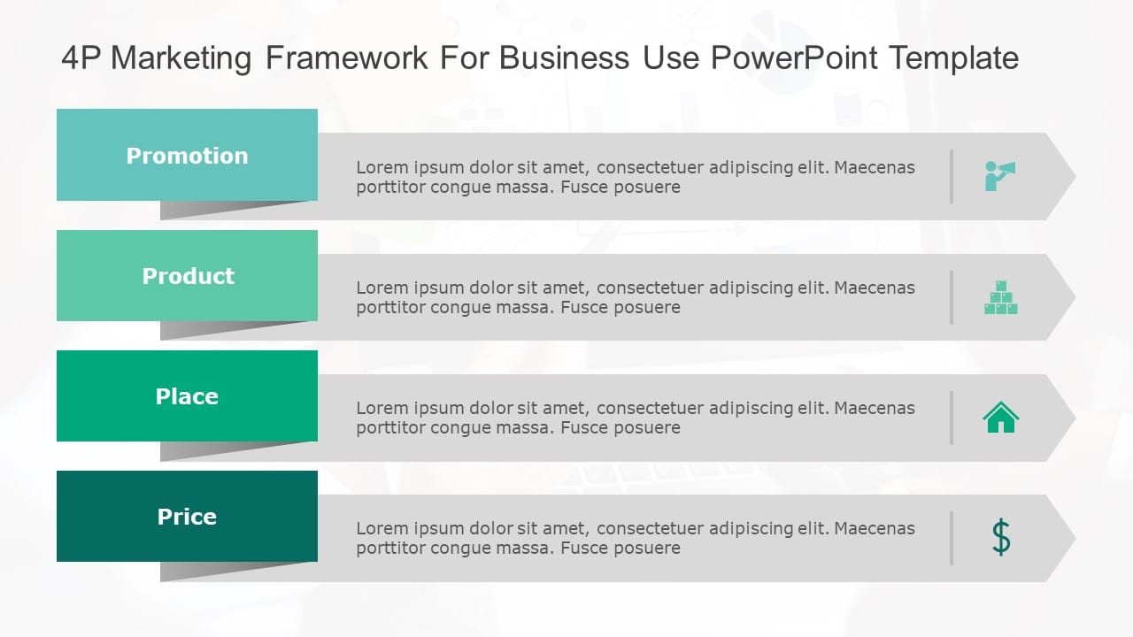 4P Marketing Framework for business use -8d PowerPoint Template & Google Slides Theme