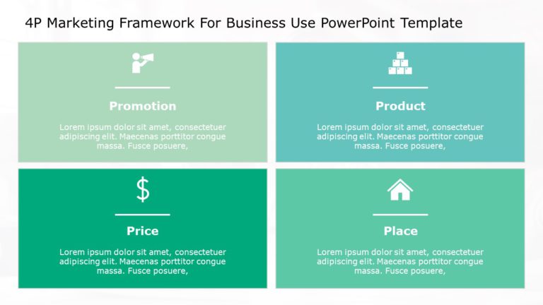 4P Marketing Framework for business use 19d PowerPoint Template & Google Slides Theme