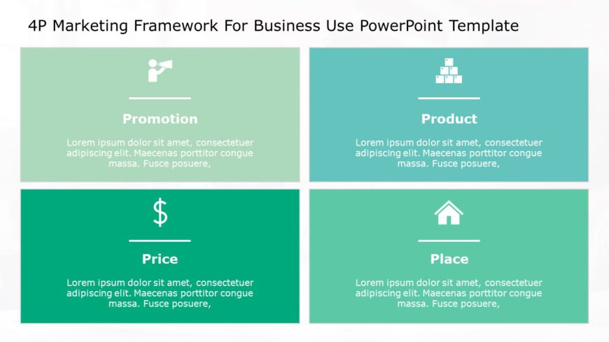 4P Marketing Framework for business use 19d PowerPoint Template