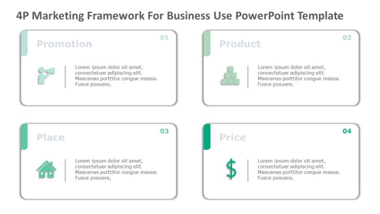 4P Marketing Framework for business use 21d PowerPoint Template & Google Slides Theme