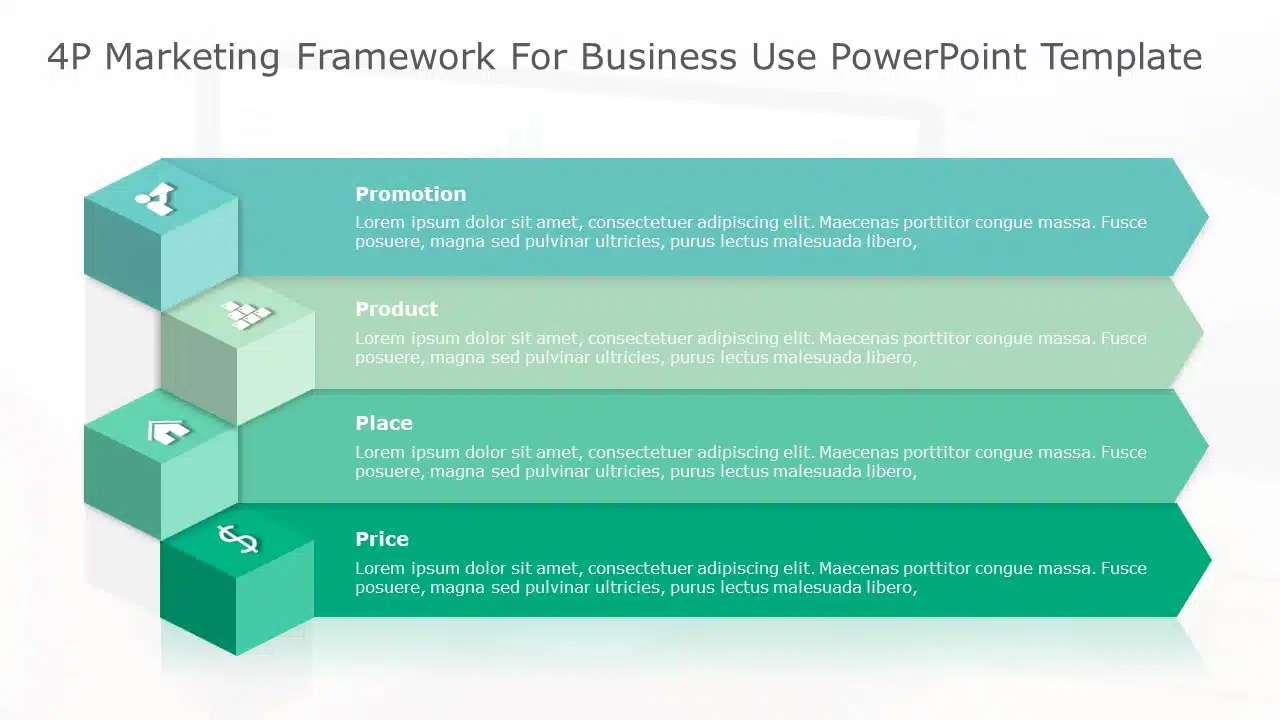 4P Marketing Framework for business use 24d PowerPoint Template & Google Slides Theme