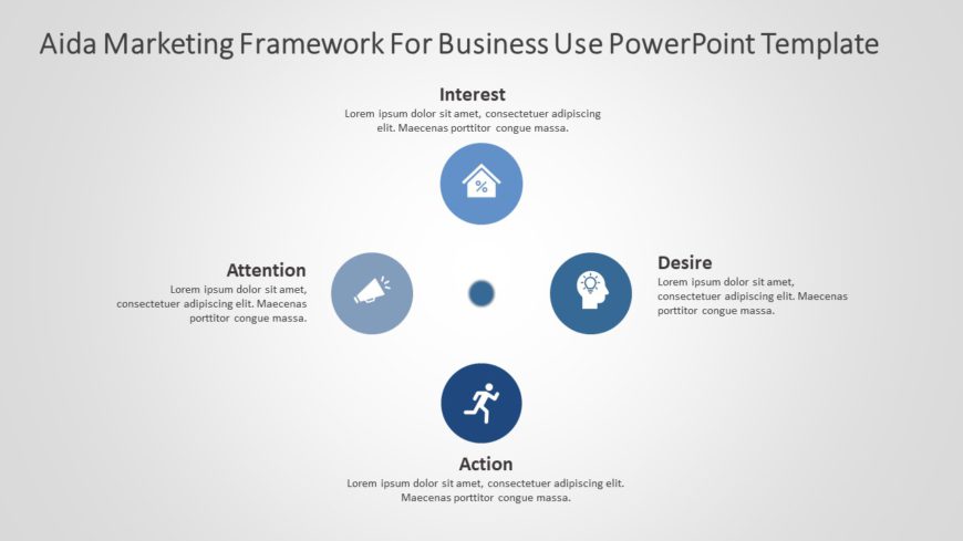 AIDA Marketing Framework for business use ,19k PowerPoint Template