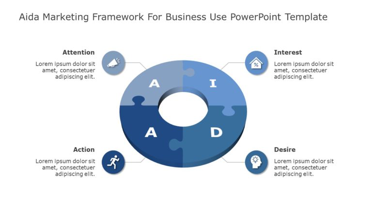 AIDA Marketing Framework for business use ,21k PowerPoint Template & Google Slides Theme