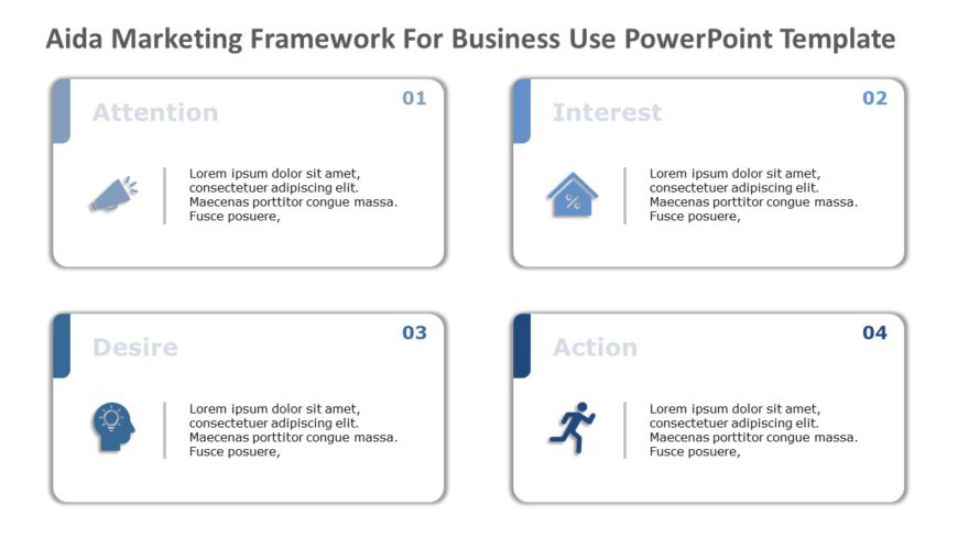 AIDA Marketing Framework for business use ,26k PowerPoint Template