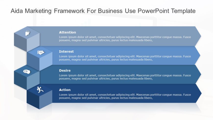 AIDA Marketing Framework for business use ,28k PowerPoint Template