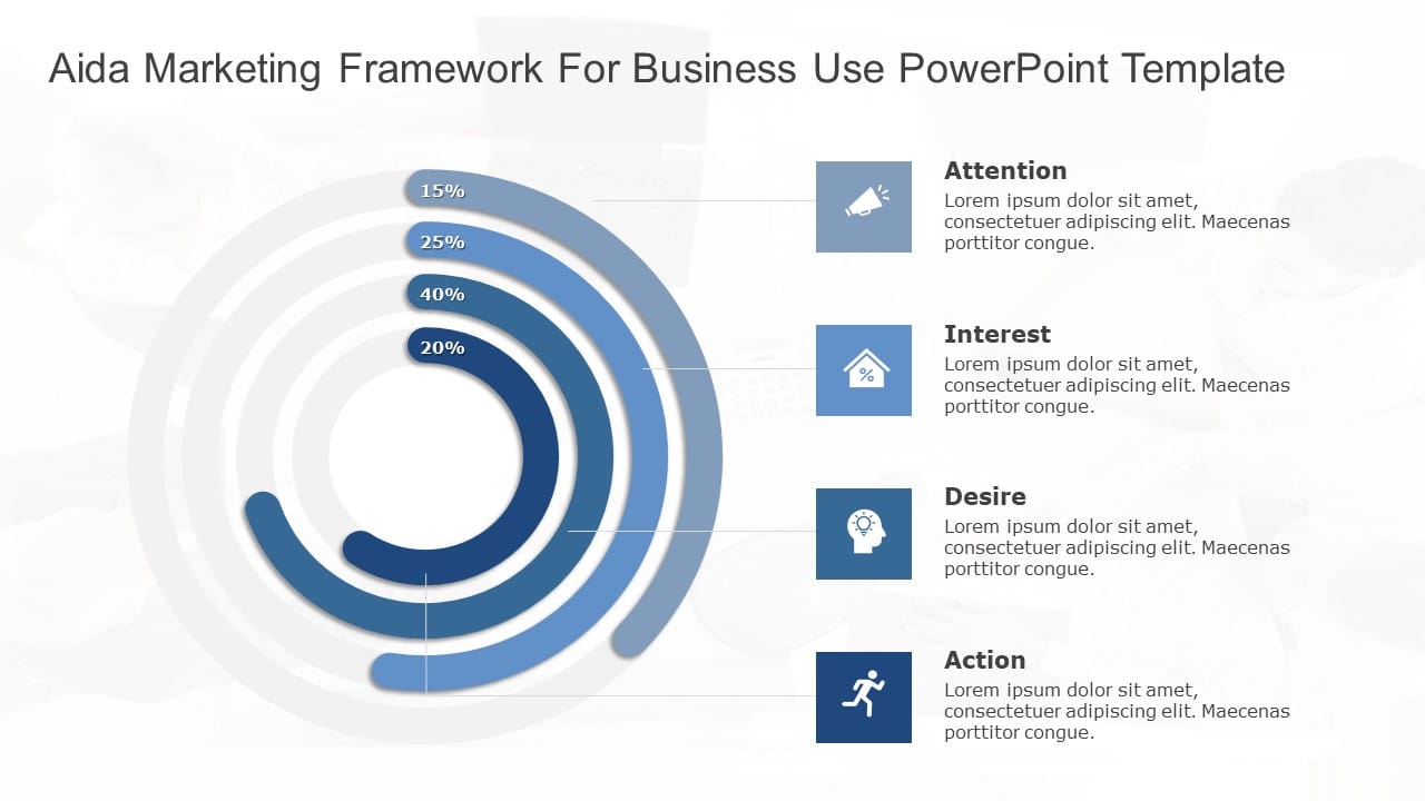 AIDA Marketing Framework for business use ,29k PowerPoint Template & Google Slides Theme