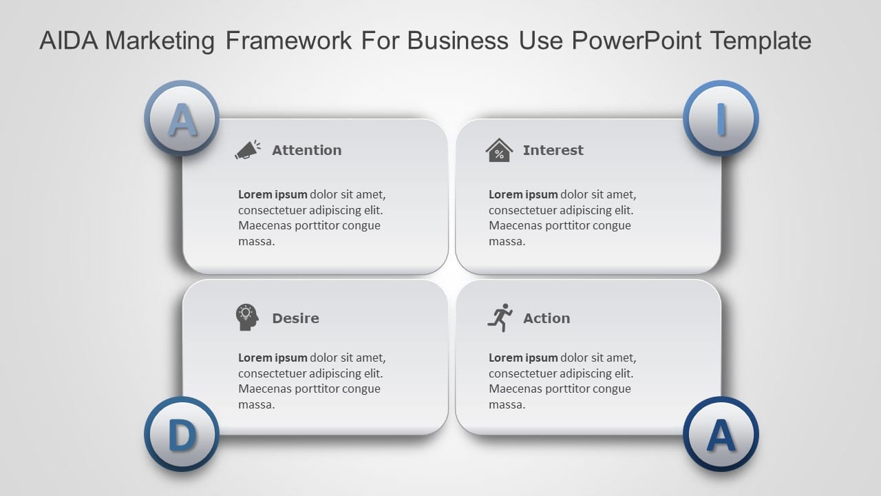 AIDA Marketing Framework for business use ,10k PowerPoint Template & Google Slides Theme
