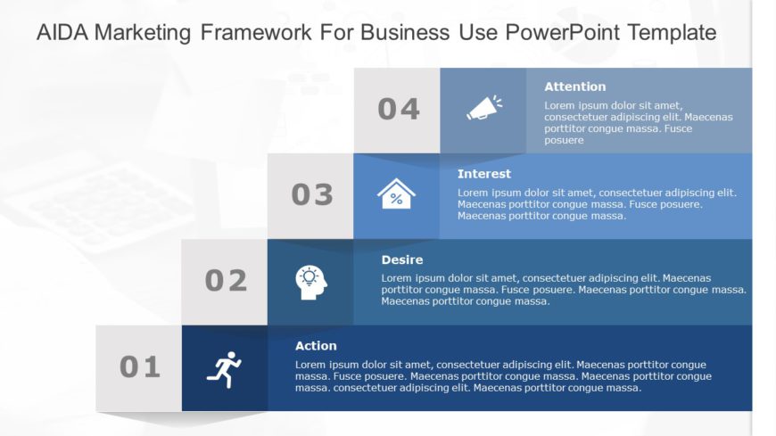 AIDA Marketing Framework for business use ,9k PowerPoint Template