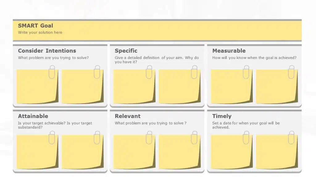 SMART Goal Sticky Notes Template 