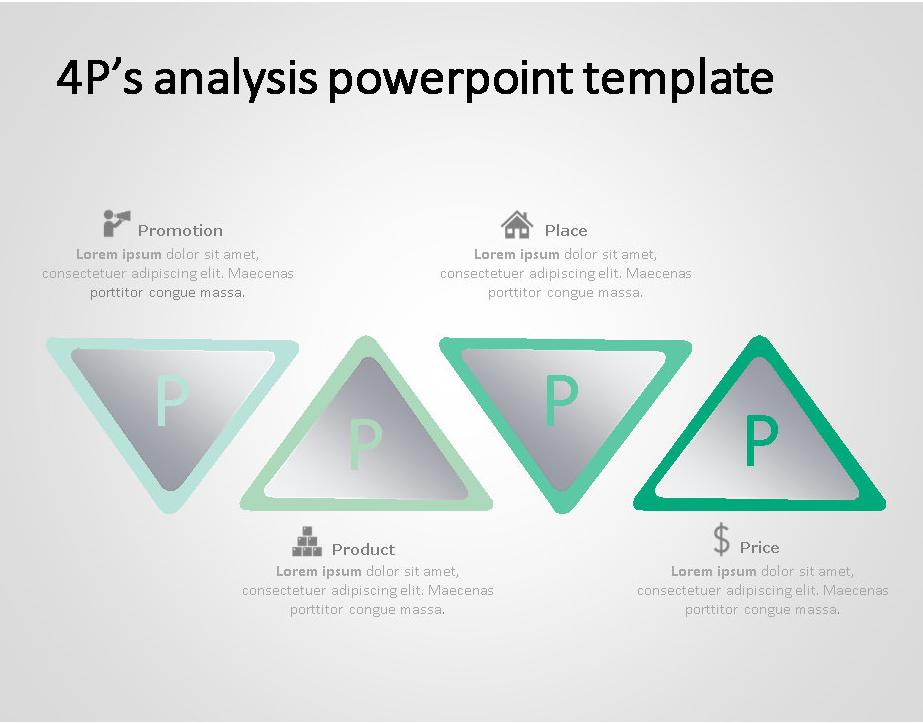 4P Marketing Framework for business use -4d PowerPoint Template