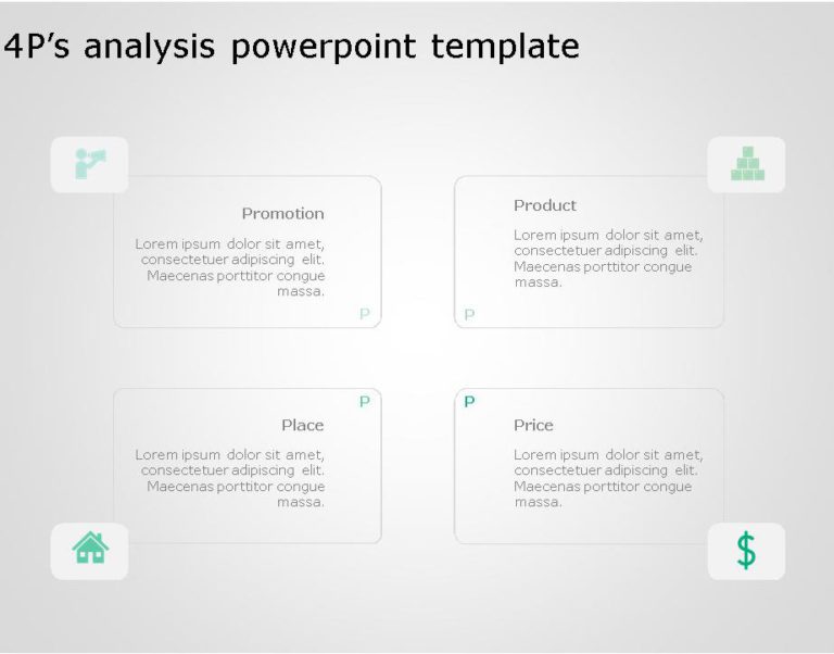 4P Marketing Framework for business use -12d PowerPoint Template & Google Slides Theme