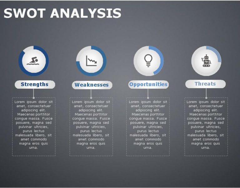 SWOT Analysis 119 PowerPoint Template & Google Slides Theme
