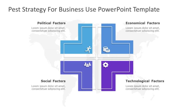 PEST Strategy for business use 22i PowerPoint Template & Google Slides Theme