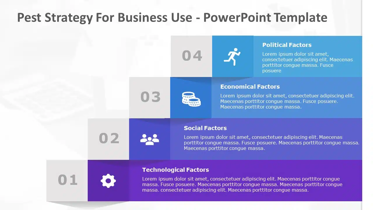 PEST Strategy for business use -24i PowerPoint Template & Google Slides Theme