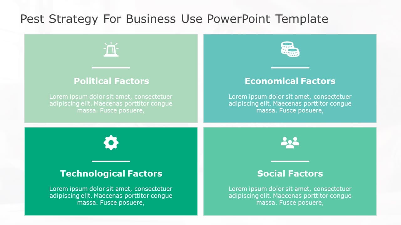 PEST Strategy for business use 26i PowerPoint Template & Google Slides Theme