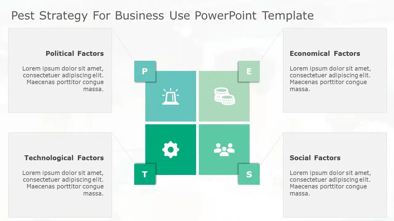 PEST Strategy for business use 29i PowerPoint Template & Google Slides Theme