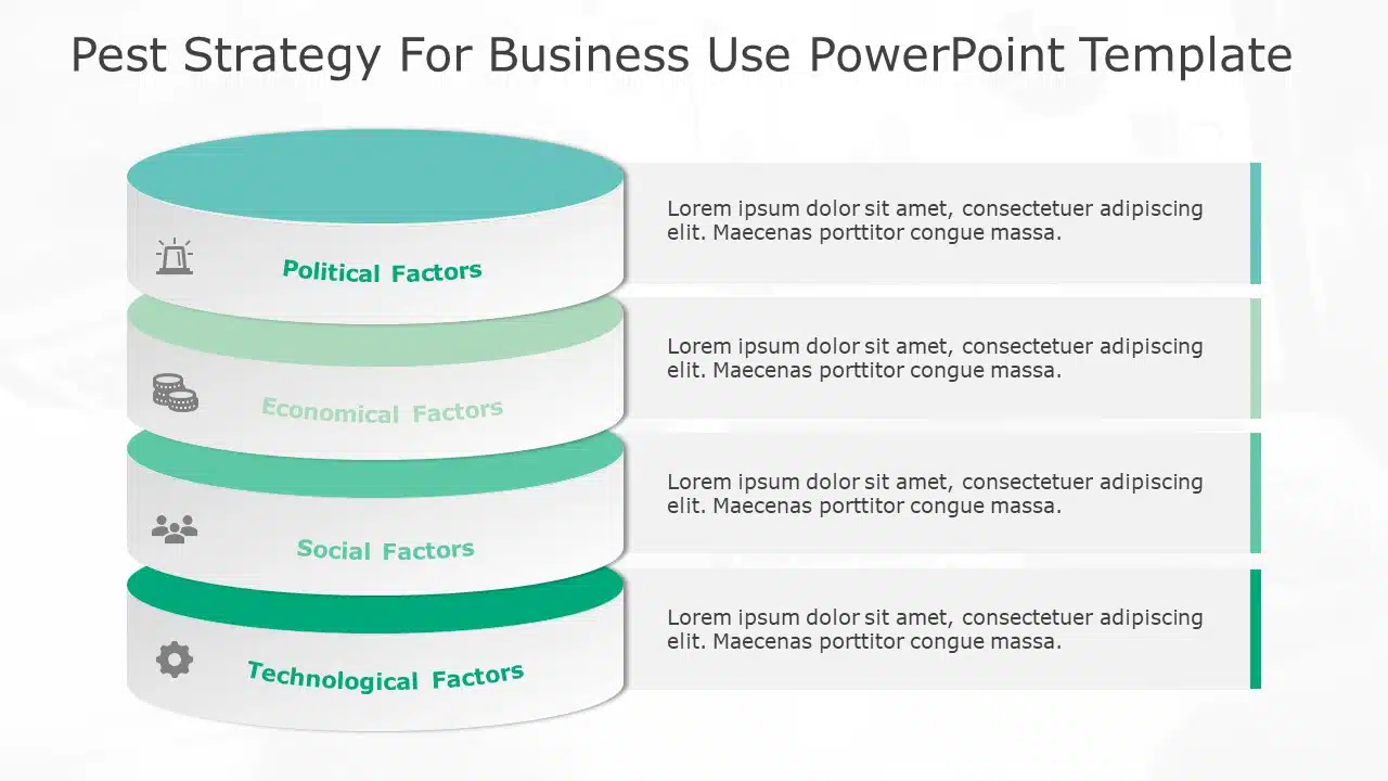 PEST Strategy for business use 32i PowerPoint Template & Google Slides Theme