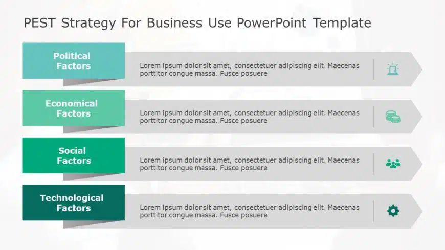 PEST Strategy for business use -12i PowerPoint Template