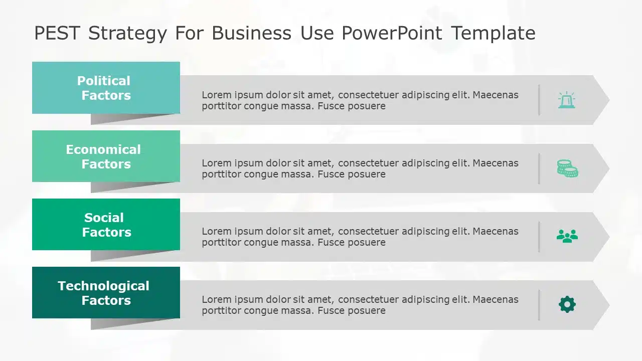 PEST Strategy for business use -12i PowerPoint Template & Google Slides Theme