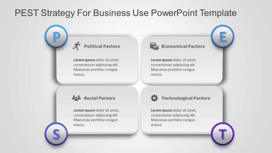 PEST Strategy for business use -13i PowerPoint Template