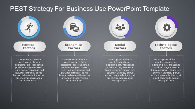 PEST Strategy for business use -6i PowerPoint Template & Google Slides Theme