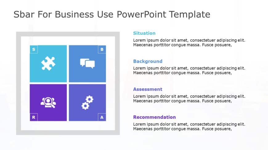 SBAR for business use ,32l PowerPoint Template