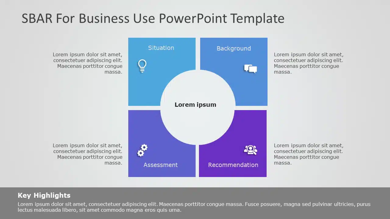 SBAR for business use ,33l PowerPoint Template & Google Slides Theme