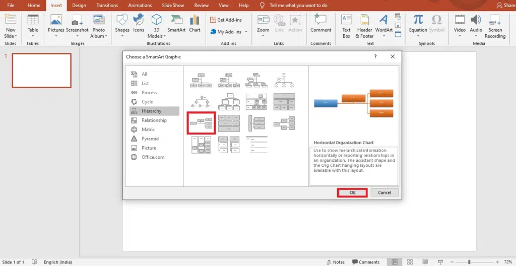 how to create org chart in powerpoint