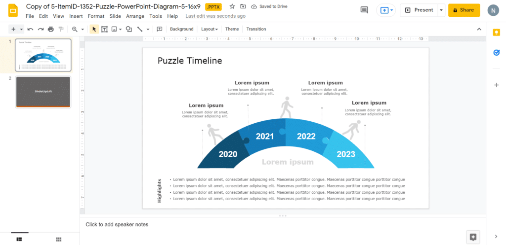 Puzzle Shaped Timeline