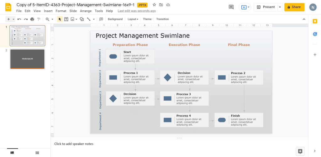 Project Management Swimlane