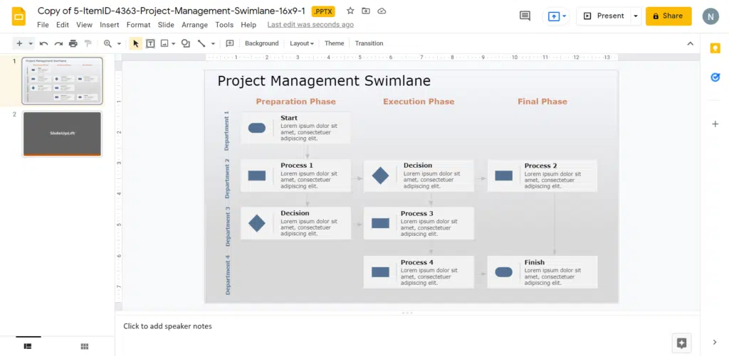 Project Management Swimlane