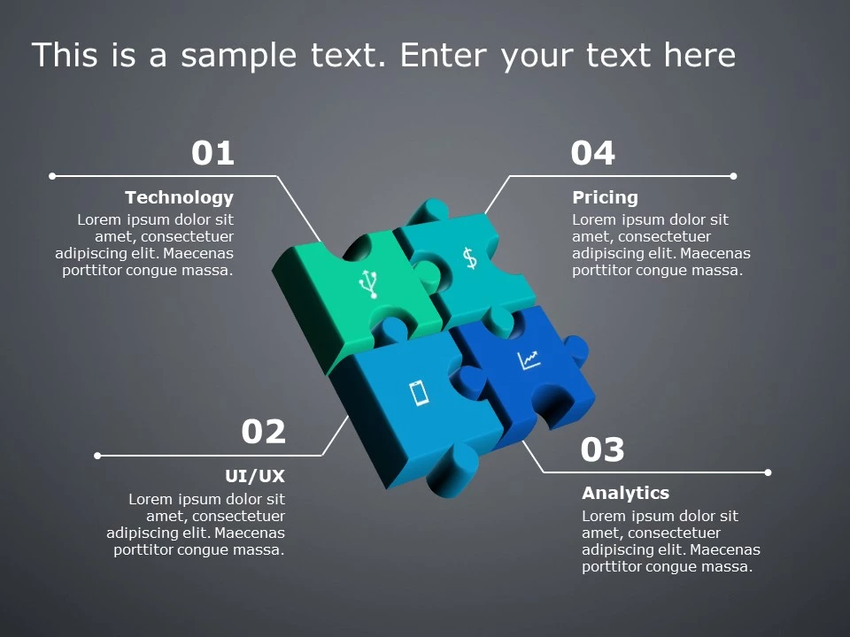 Puzzle Diagram 12 PowerPoint Template