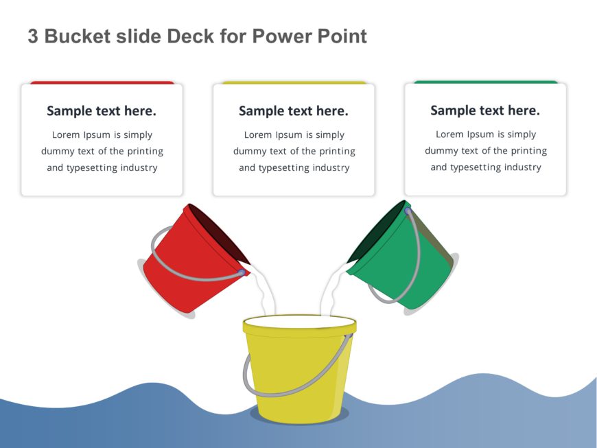 Animated 3 Buckets PowerPoint Template