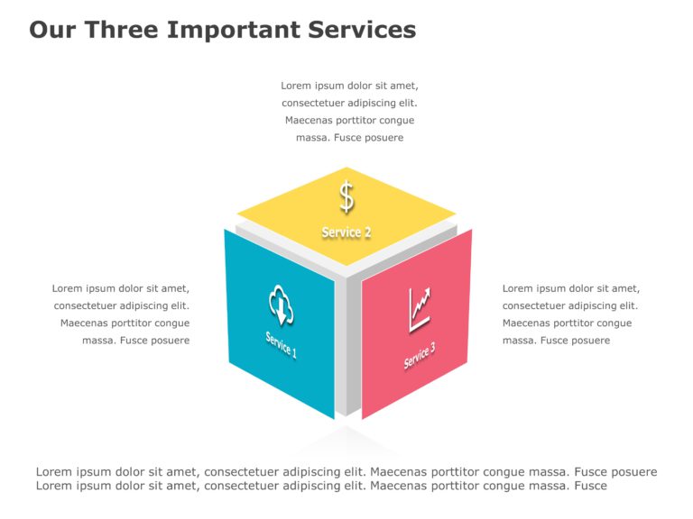 Three Options Cube PowerPoint Template