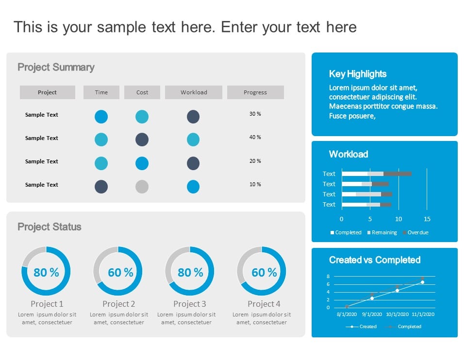 Animated Project Dashboard 5 PowerPoint Template & Google Slides Theme