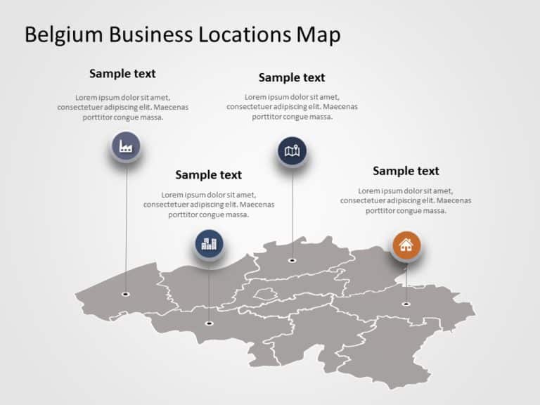 Belgium Map PowerPoint Template 02 & Google Slides Theme