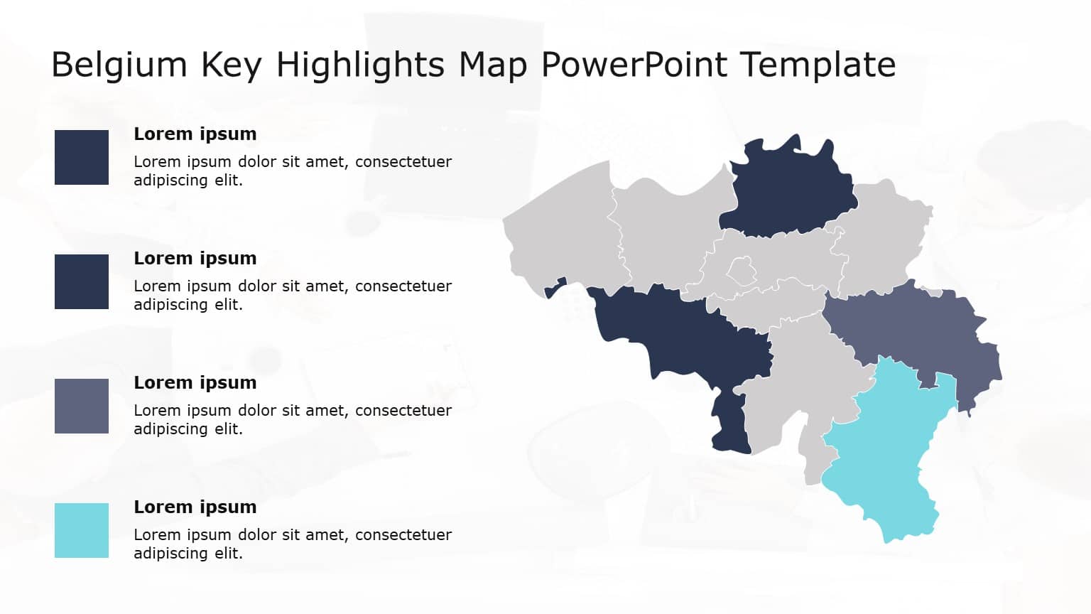 Belgium Map PowerPoint Template 03 & Google Slides Theme