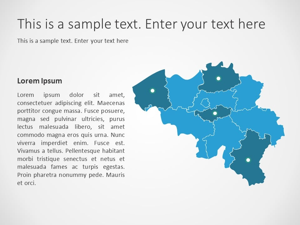 Belgium Map PowerPoint Template 06