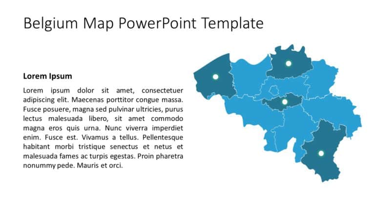 Belgium Map PowerPoint Template 06 & Google Slides Theme