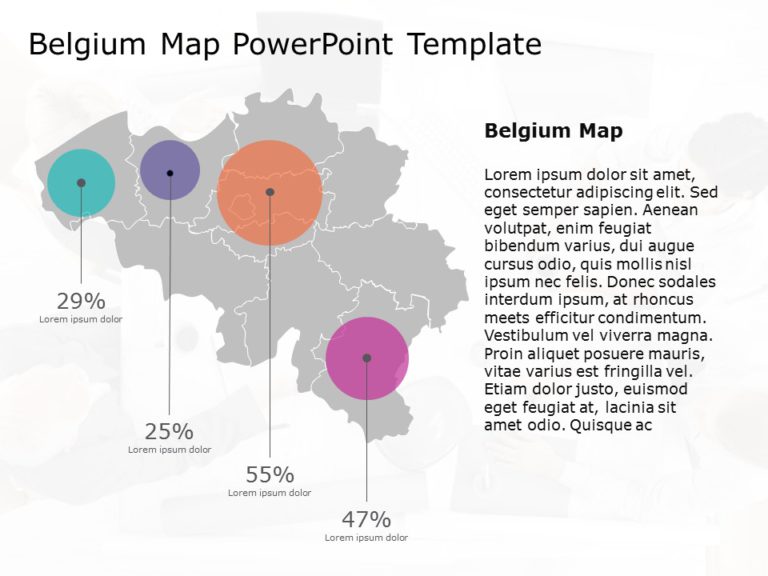 Belgium Map PowerPoint Template 08 & Google Slides Theme