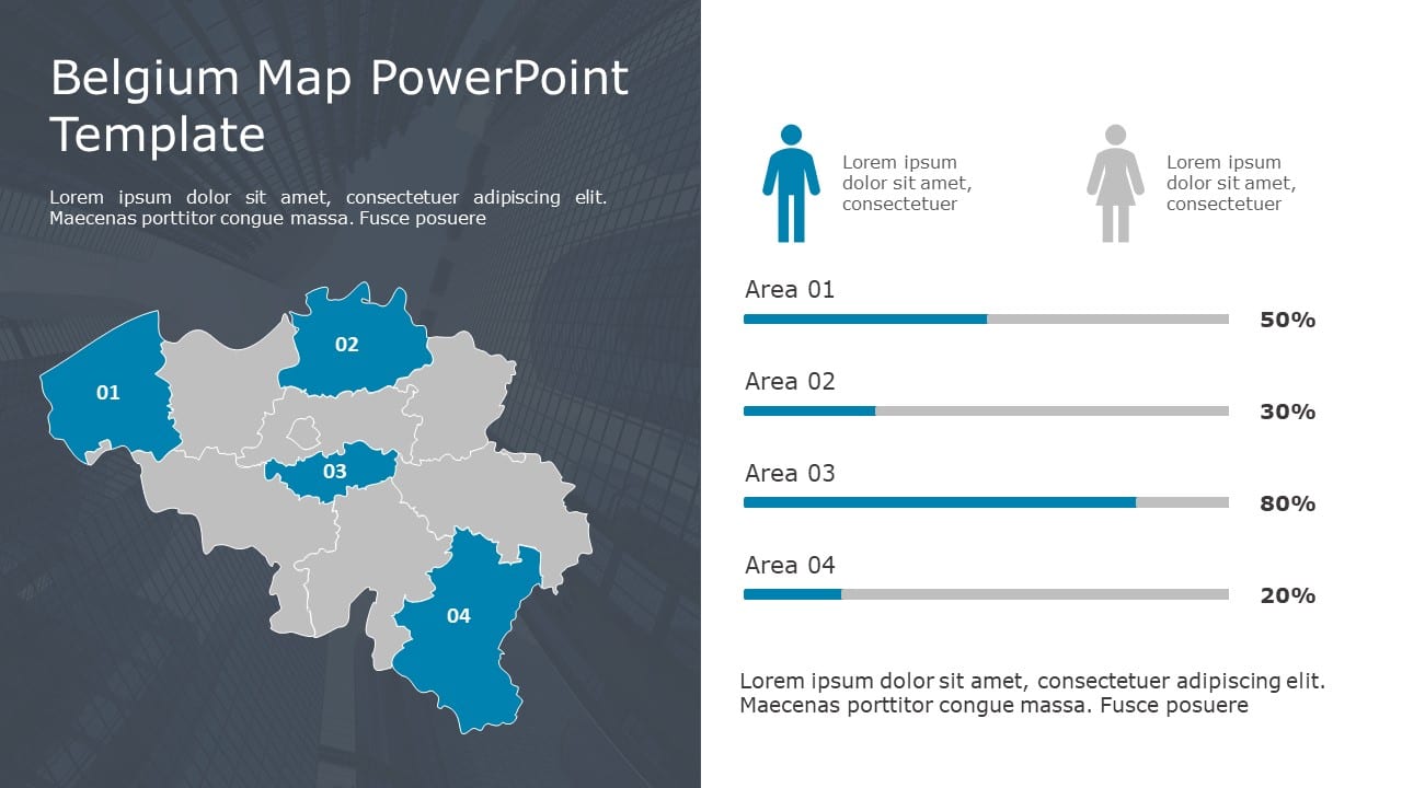 Belgium Map PowerPoint Template 09 & Google Slides Theme